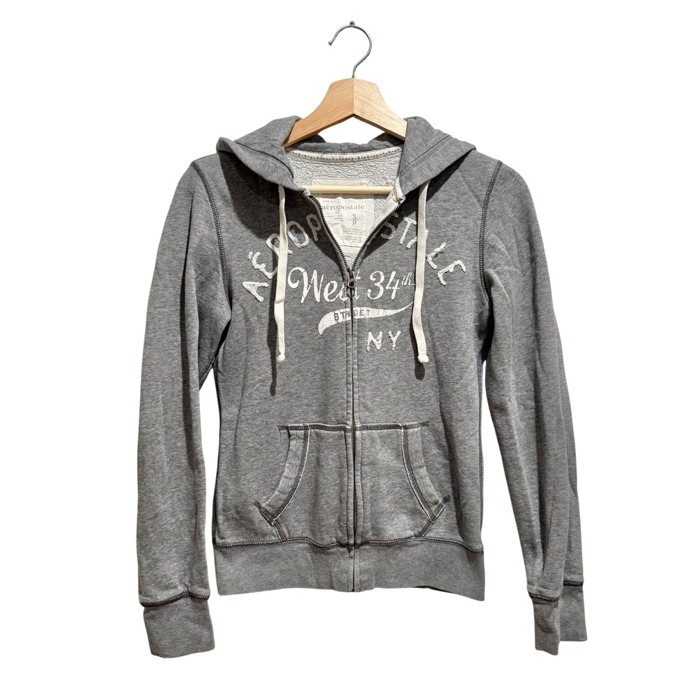 Y2K Aeropostale Graphic Full Zip Hoodie Sweatshirt Size S
